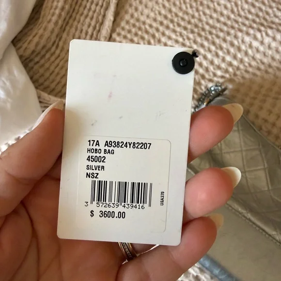 Chanel Metallic Silver Quilted Crossbody Bag - Picture 9 of 9